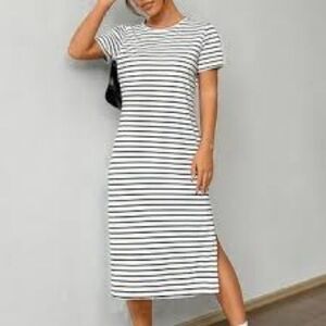 BANANA REPUBLIC – Striped T-Shirt Midi Dress (XS)